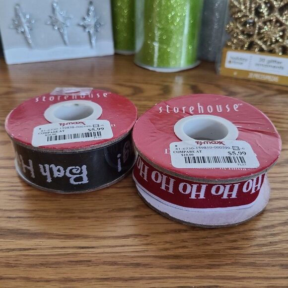 Christmas Crafts Lot - Includes Tulle, Ribbon, and Bulk Ornaments For Crafting - Picture 3 of 16